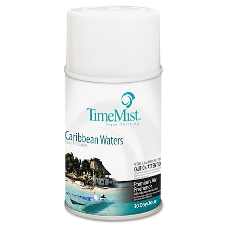 Timemist Premium Metered Air Freshener Refill, Caribbean Waters, 6.6 oz Aerosol 1042756EA
